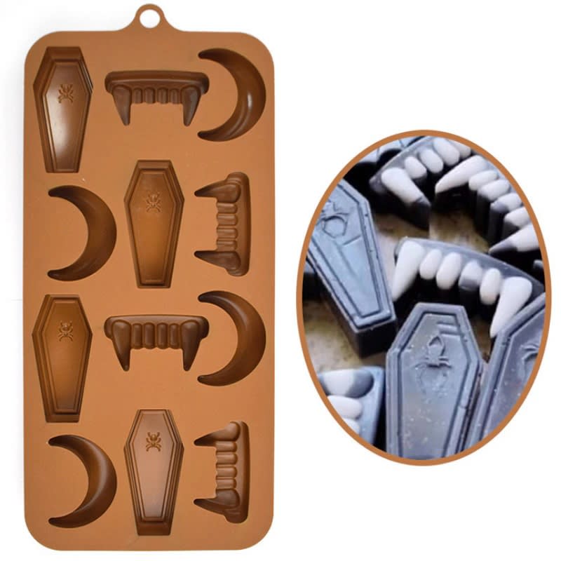 Molde Chocolate Silicona Luna, Ataúd y Colmillos 0