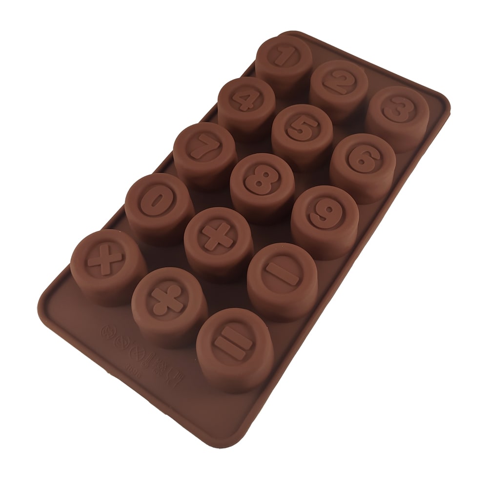 Molde Chocolate Silicona Boton Números 0