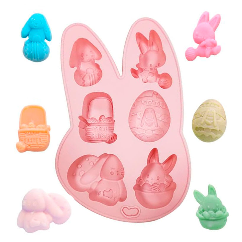 Molde Conejos y Canastas 6 Cavidades Silicona 0