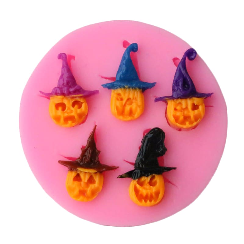 Molde Fondant Calabazas con Sombrero Silicona 0