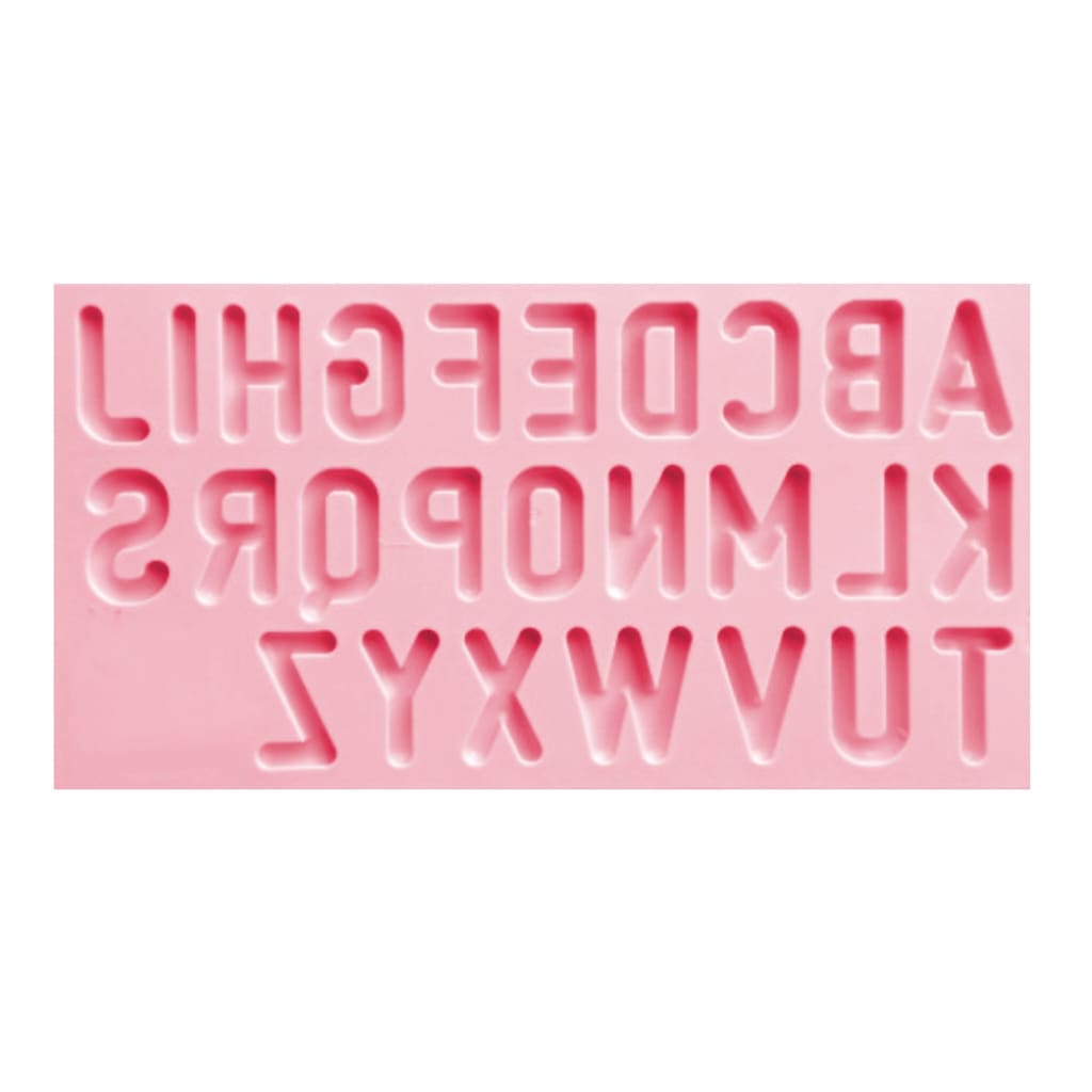 Molde Fondant Letras Sans Serif Mayúsculas Silicona 0