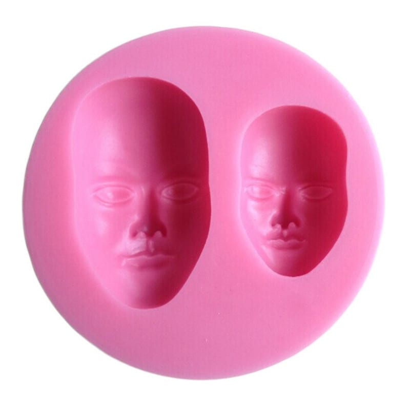 Molde Fondant 2 Rostros Silicona 1