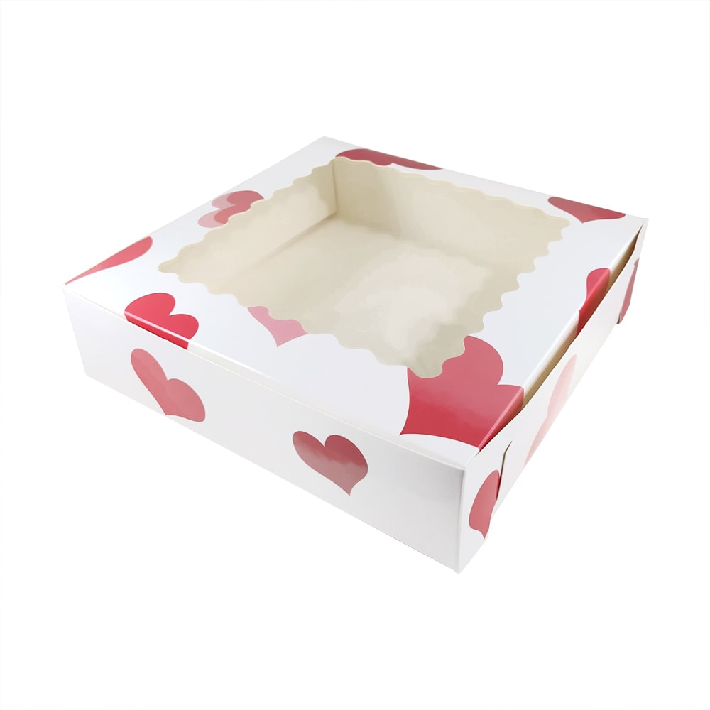 Set Cajas Cartulina Blanca con Corazones 19x19x5 cm. 4 Unidades 1