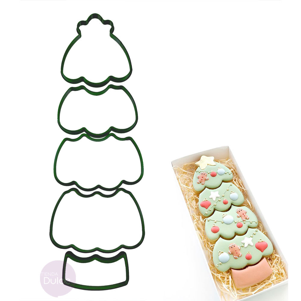 Set Cortadores Plásticos Árbol Navidad Armable 5 Piezas 3