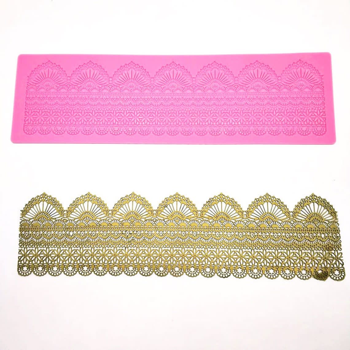 Molde Encaje Comestible 1 Diseño Delgado Silicona 0