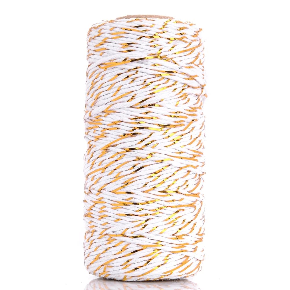 Cordón de Algodón Dorado-Blanco 100 mts. 2
