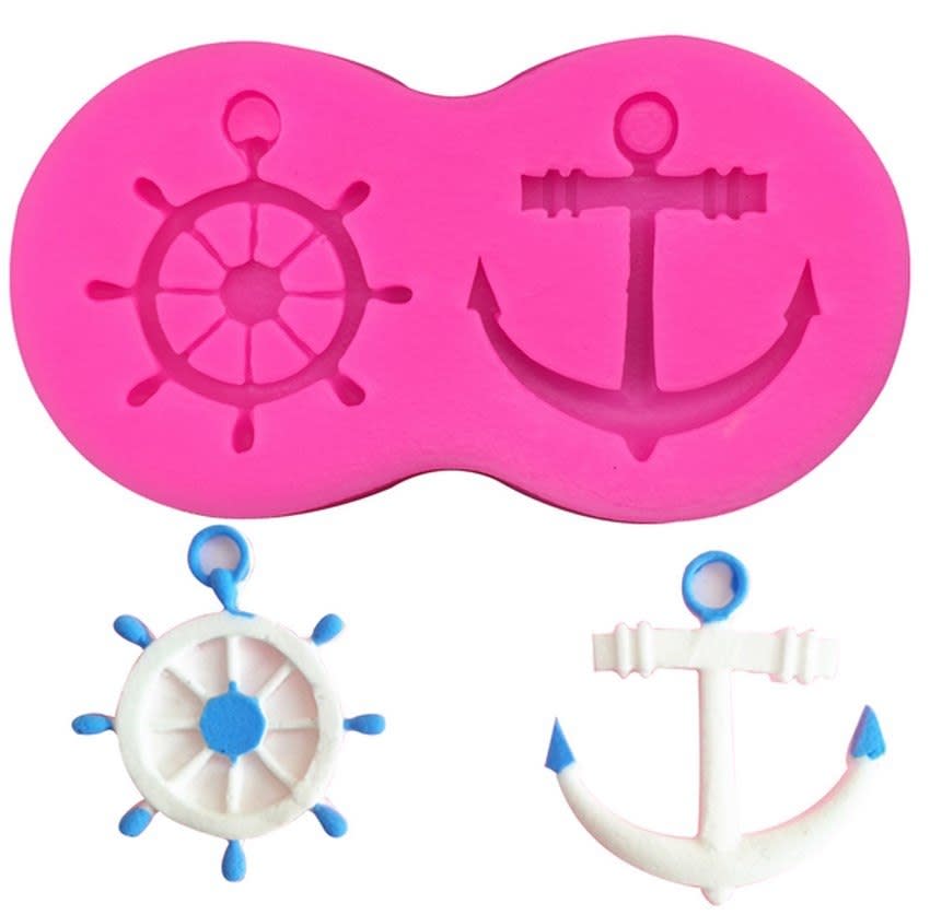 Molde Fondant Timón Y Ancla Silicona 2