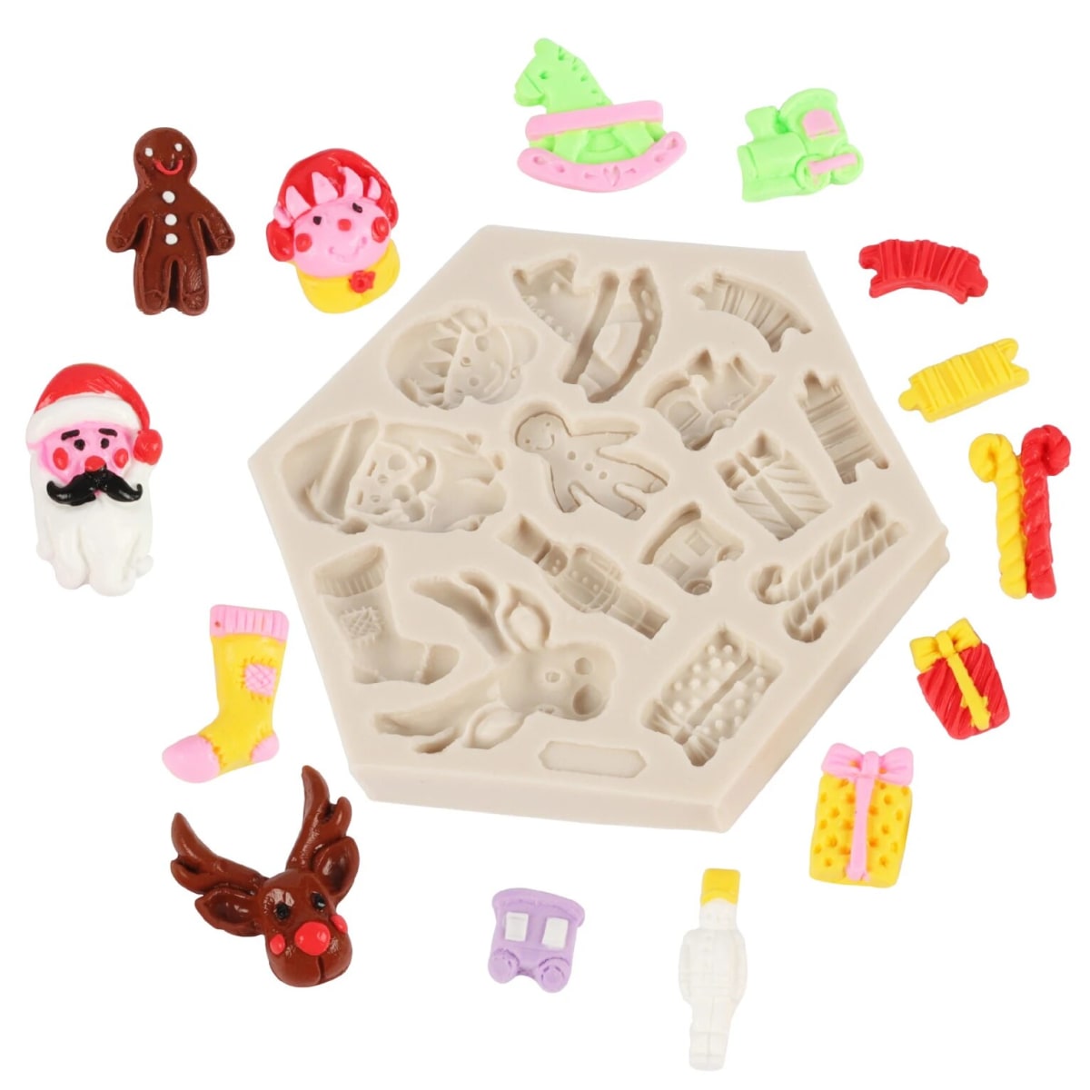 Molde Fondant Mix Navidad Silicona 0