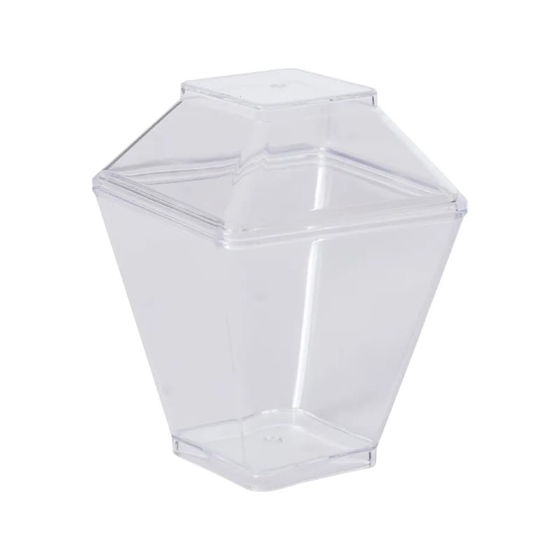 Vaso Acrílico Cuadrado con Tapa 110 ml. 10 Unidades 0