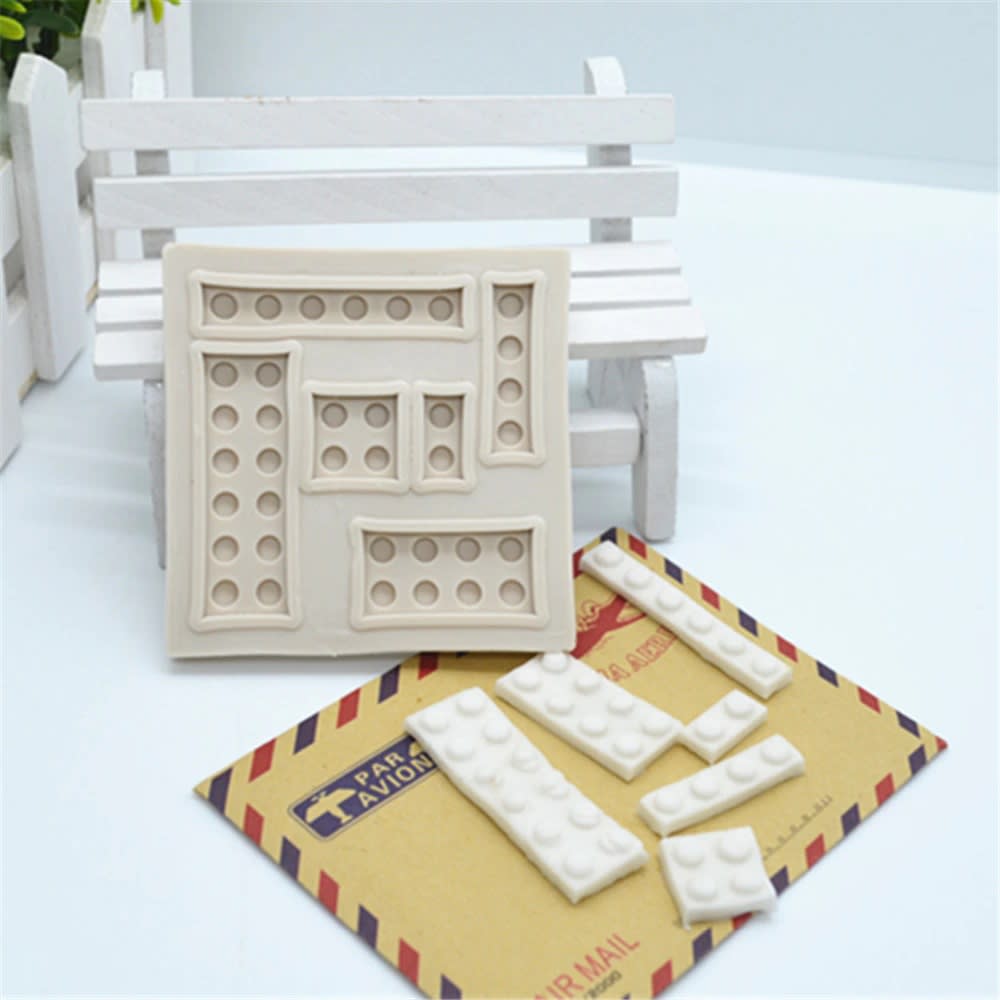 Molde Fondant Bloques Planos Lego Silicona 0
