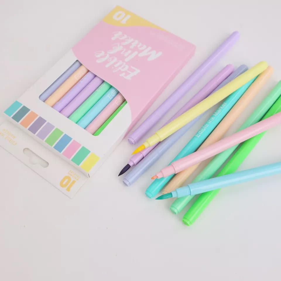 Set 10 Marcadores Doble Punta Fina/Pincel Colores Pastel 0