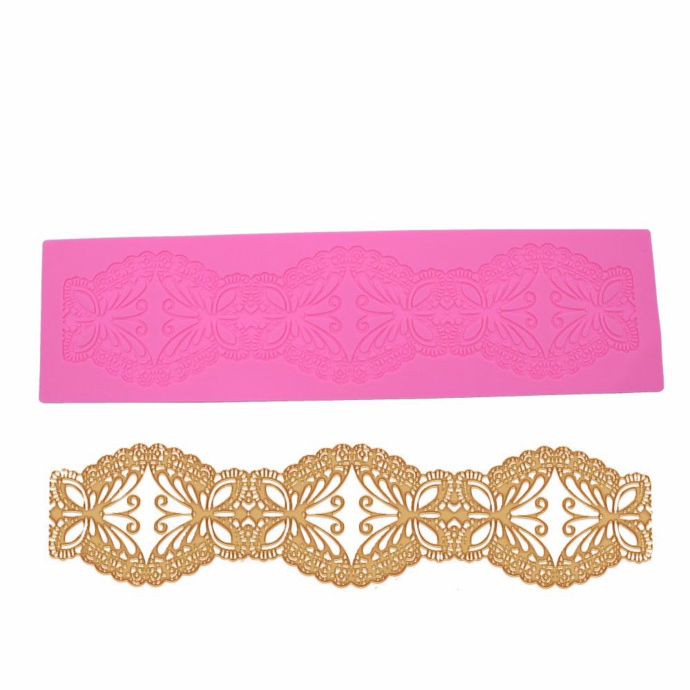 Molde Encaje Comestible Mariposas Silicona 0