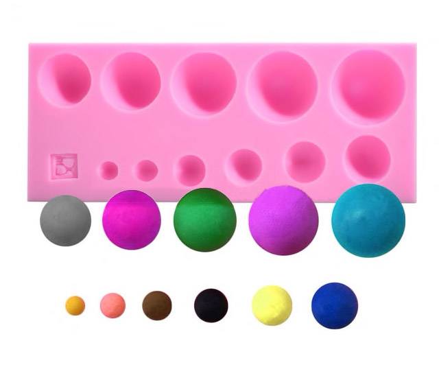 Molde Fondant 11 Semi Esferas Silicona 0