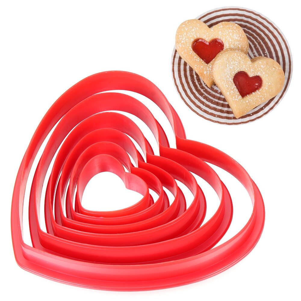 Set Cortadores Plásticos Corazón 6 Piezas 0