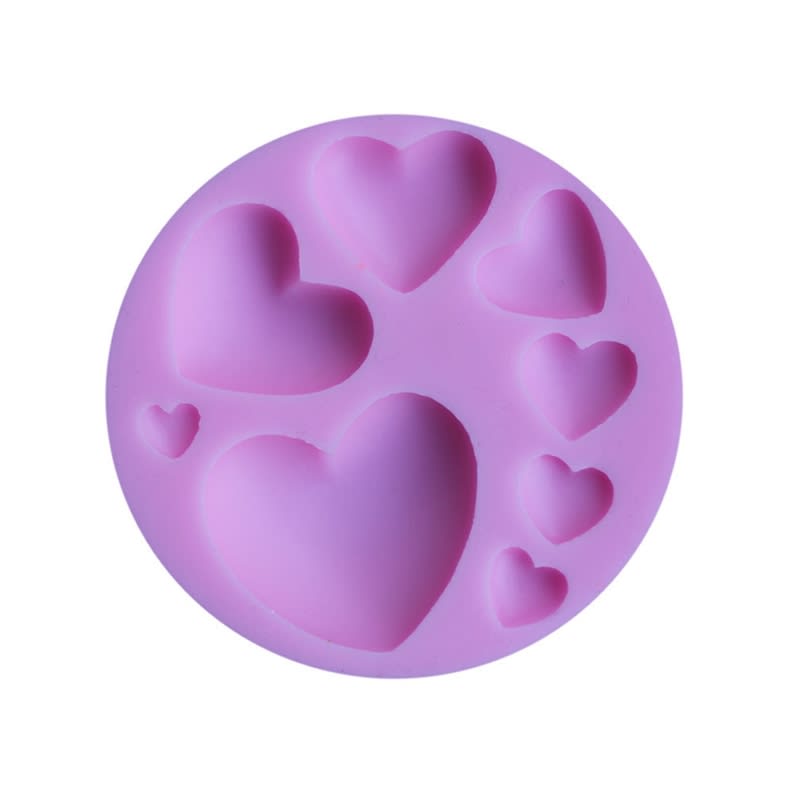 Molde Fondant Corazones Redondo Silicona 0