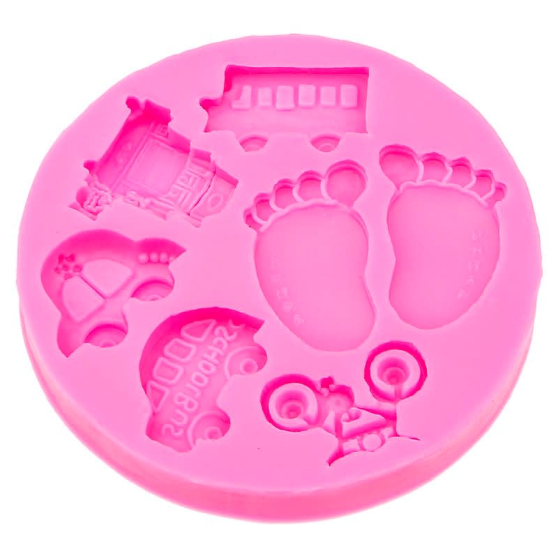 Molde Fondant Baby Shower Pies Silicona 1