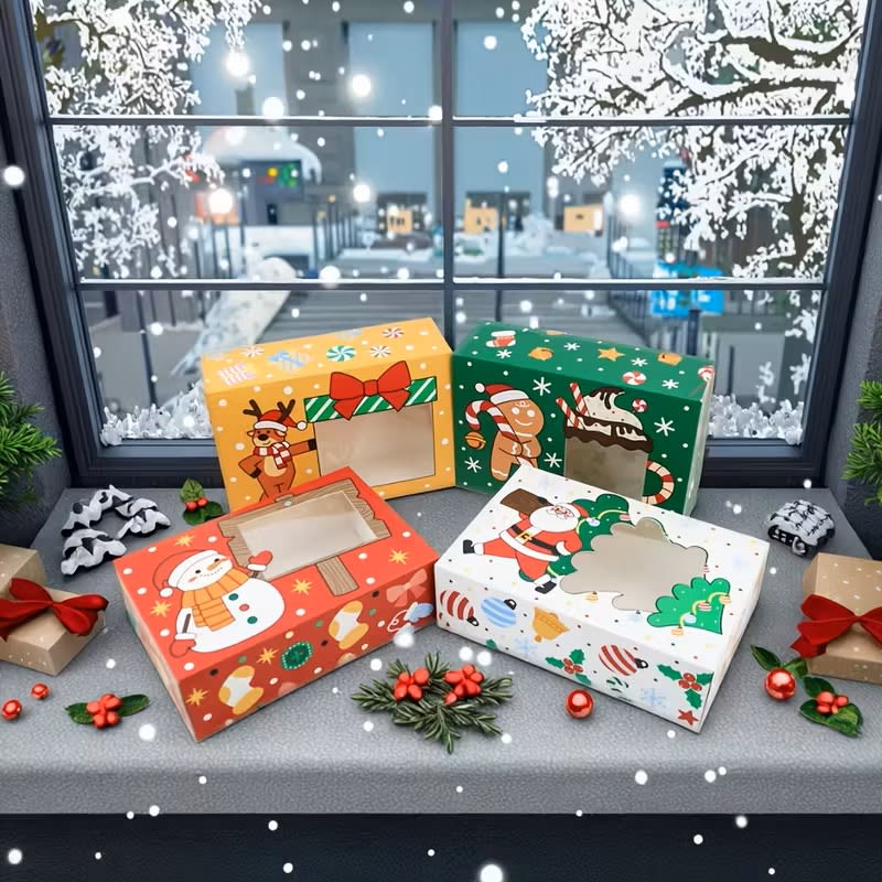 Set Cajas Navidad N°1 Santa y Reno Blanco 4 Unidades8