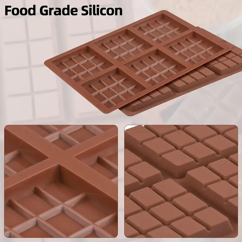 Molde Chocolate 6 Barras Cuadradas Silicona4