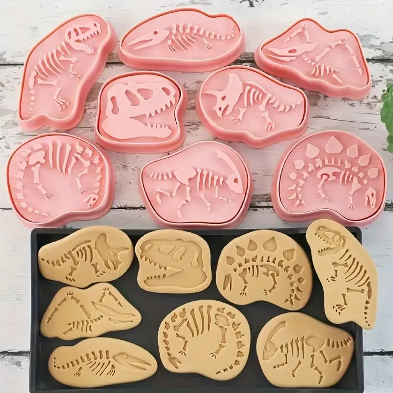 Set Cortador Marcador Fósiles de Dinosaurio 8 Diseños2