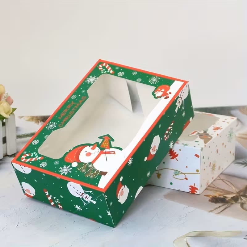 Set Cajas Navidad N°2 Muñeco de Nieve Verde 4 Unidades2