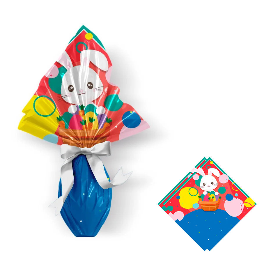 Envoltorio Para Huevo Grande Conejo Azul 39x39 cm. 0