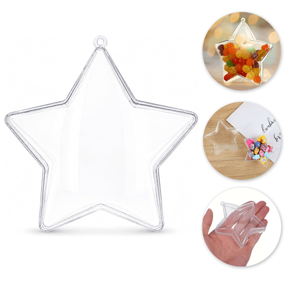 Estrella Acrílica Transparente 10 cm. 6 Unidades 0