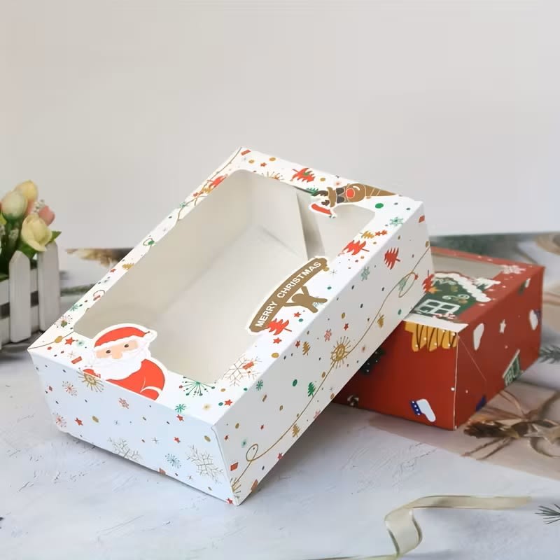 Set Cajas Navidad N°1 Santa y Reno Blanco 4 Unidades2