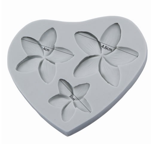 Molde Fondant Flor Plumeria Silicona3
