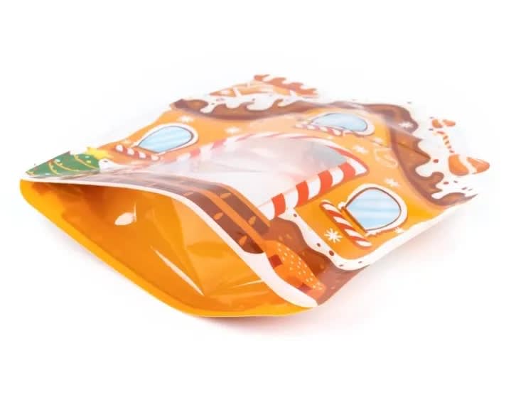 Bolsa Casa Navidad con Fuelle y Cierre 17x20 cm. - 5 Unidades2