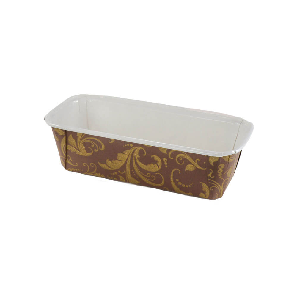 Molde Laminado Queque Café-Dorado 16x5x5 cm. 10 Unid.3
