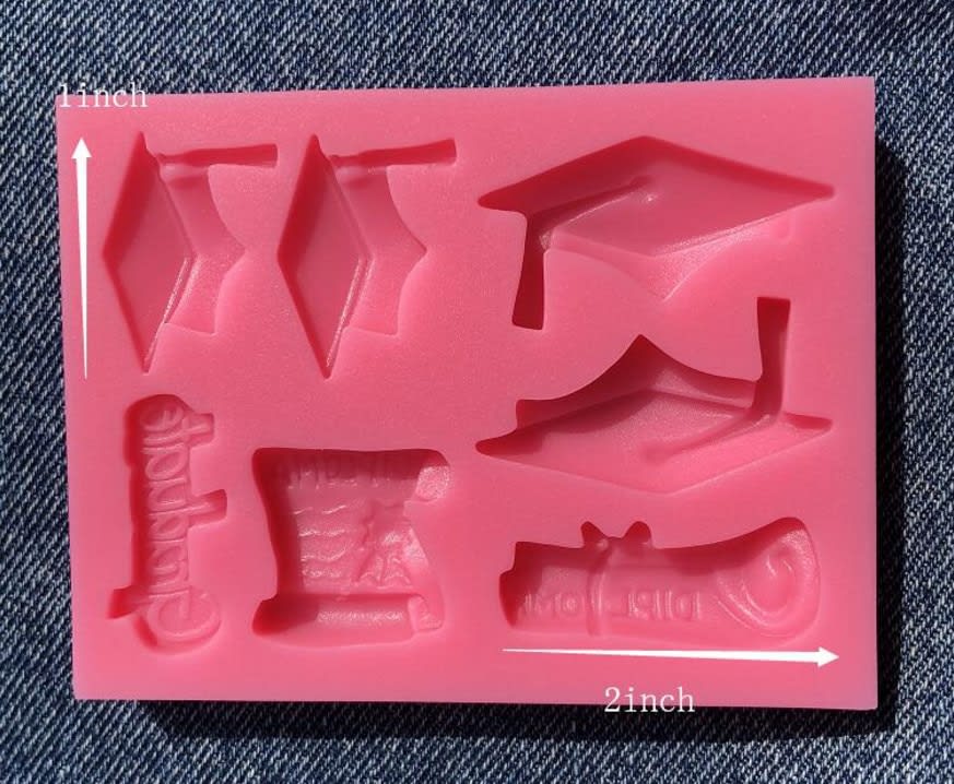 Molde Fondant Graduación Silicona3