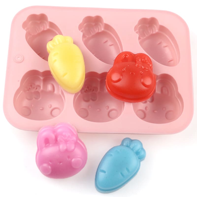 Molde 3 Zanahorias y 3 Conejos Silicona6
