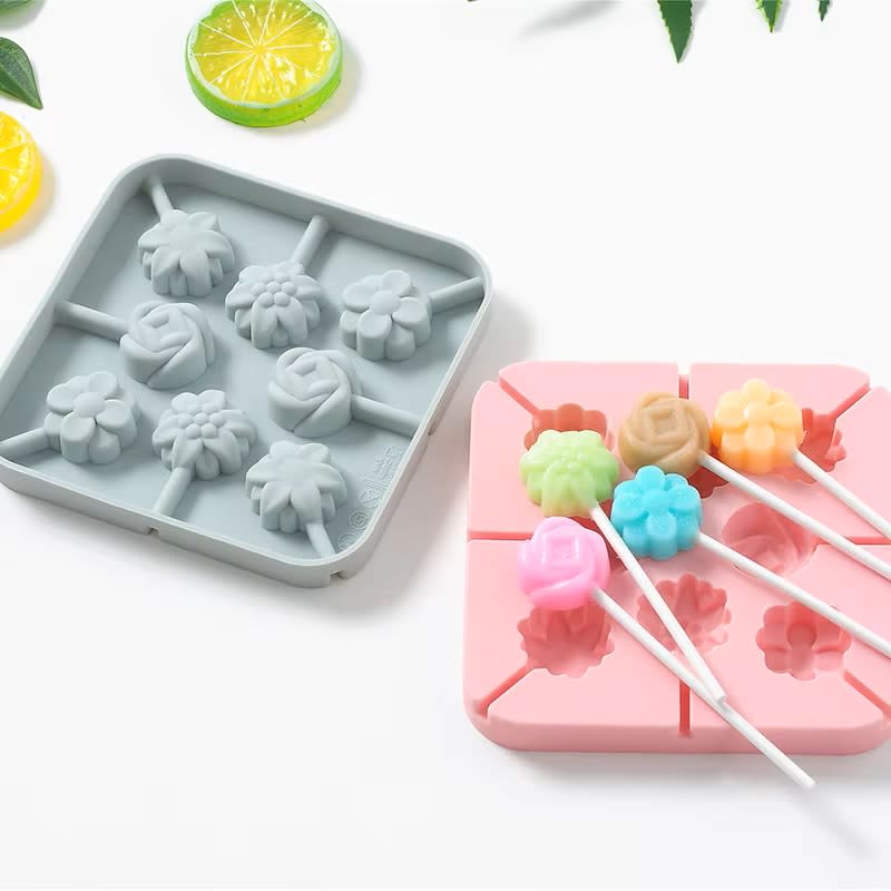 Molde Silicona Paletas Flores6