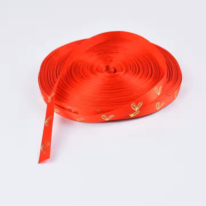 Cinta de Tela para Lazo Rojo Corazón N°1 - 5 Mts.2