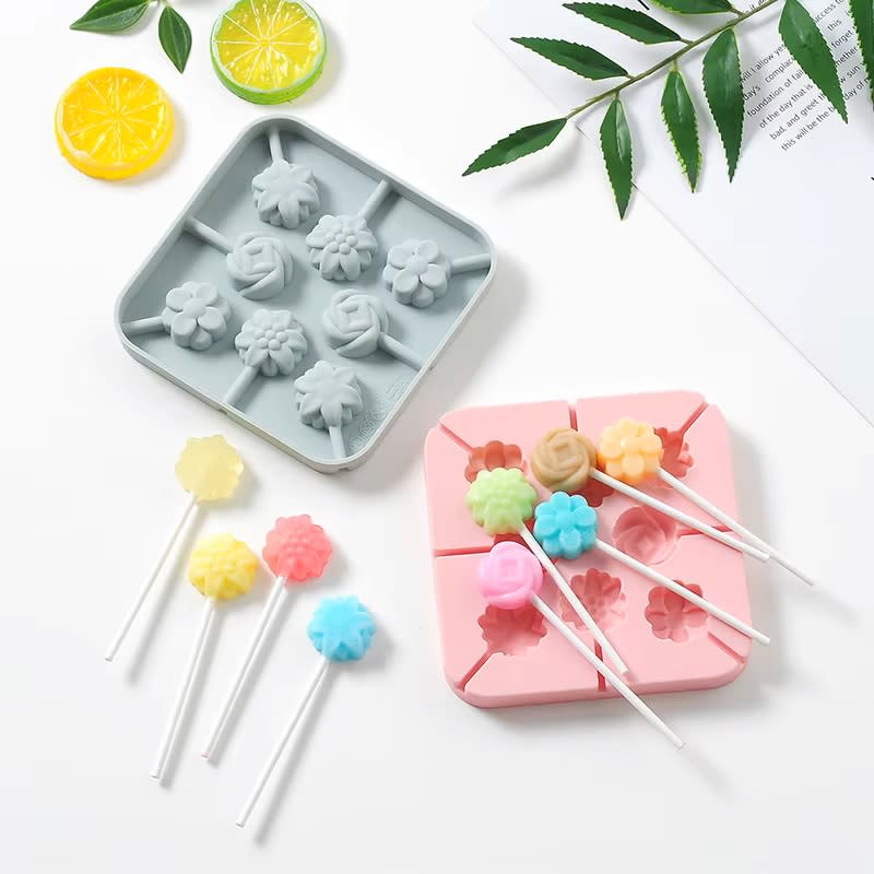 Molde Silicona Paletas Flores5