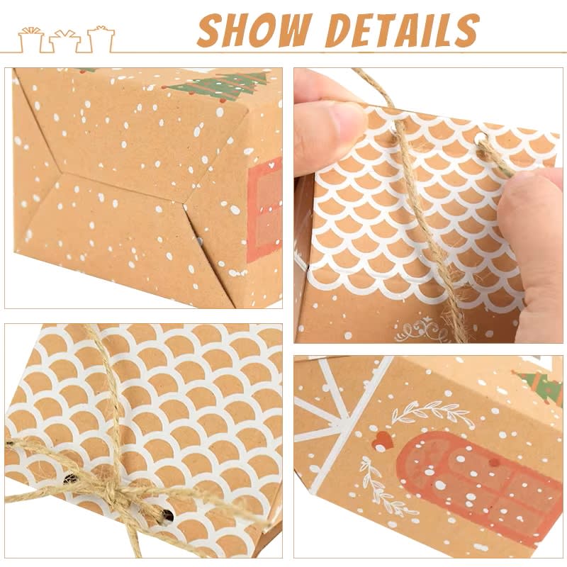 Set Cajas Casa Navidad Kraft N°3 10x7x5 cm. 4 Unidades6