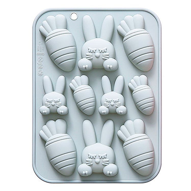 Molde Zanahorias y Conejos 10 Cavidades Silicona1
