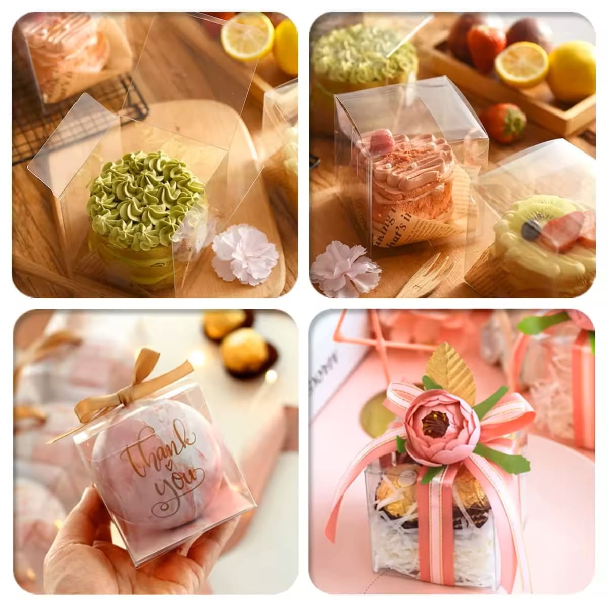 Caja de Acetato Transparente 10x10x10 cm. 10 Unidades10