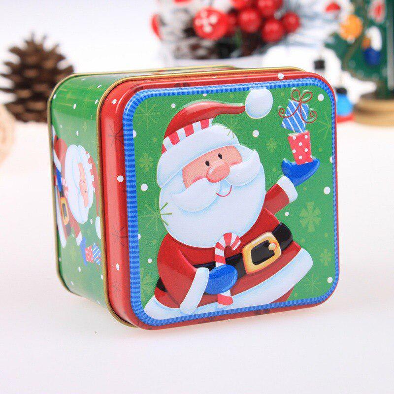 Caja de Lata Navidad Santa 7,5x7,5x6,5 cm.7