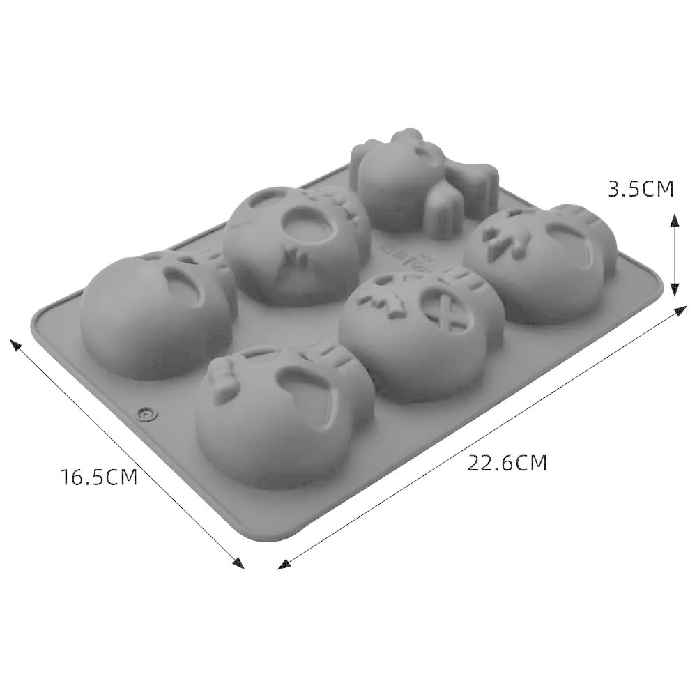 Molde Calaveras 6 Cavidades Silicona4