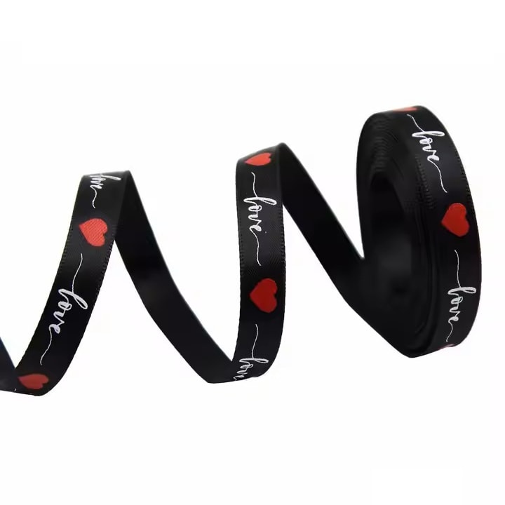 Cinta de Tela para Lazo Love Negro 5 Mts. 0