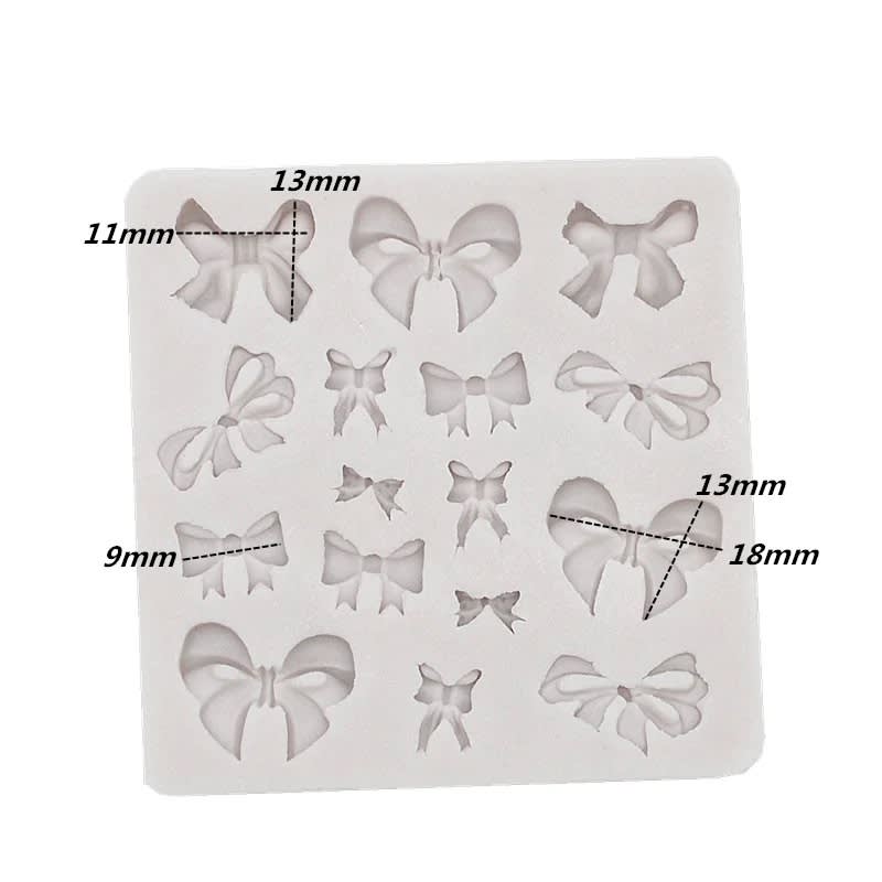 Molde Fondant Moños Cuadrado Silicona4