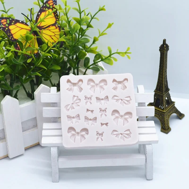 Molde Fondant Moños Cuadrado Silicona3