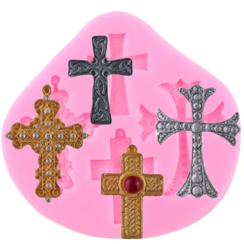 Molde Fondant 4 Cruces Silicona3