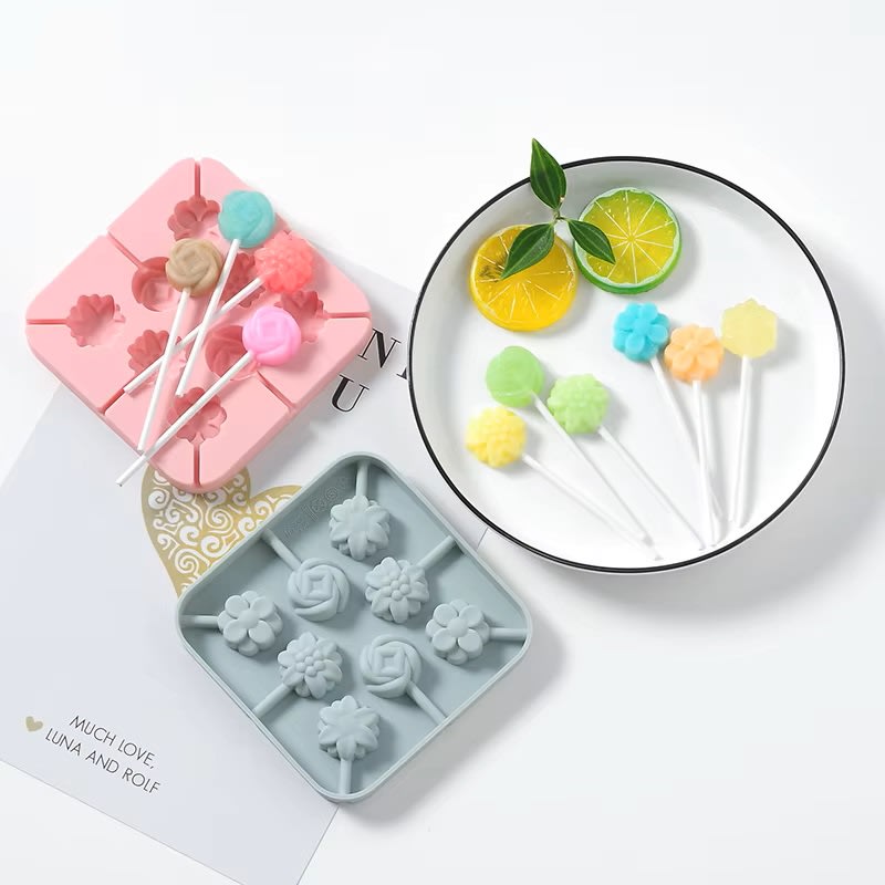 Molde Silicona Paletas Flores2