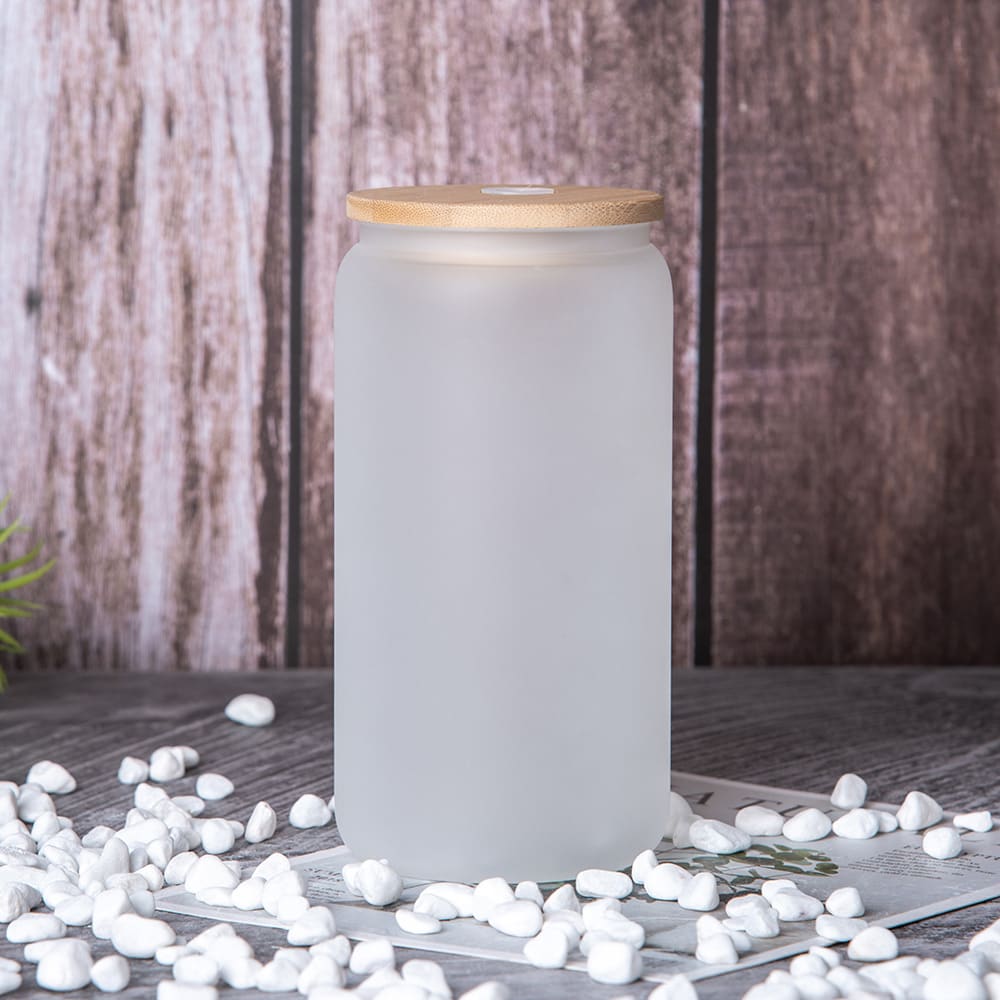Vaso Lata Empavonado Tapa Bambú Sublimable 570ml 16oz5