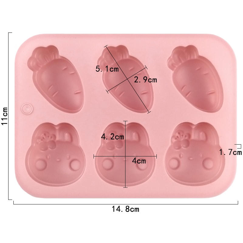 Molde 3 Zanahorias y 3 Conejos Silicona5