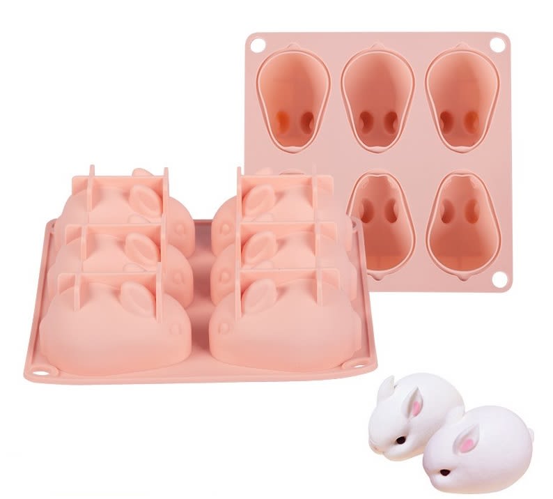 Molde Conejos 3D - 6 Cavidades Silicona2