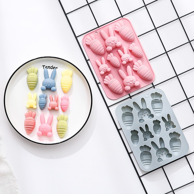 Molde Zanahorias y Conejos 10 Cavidades Silicona5