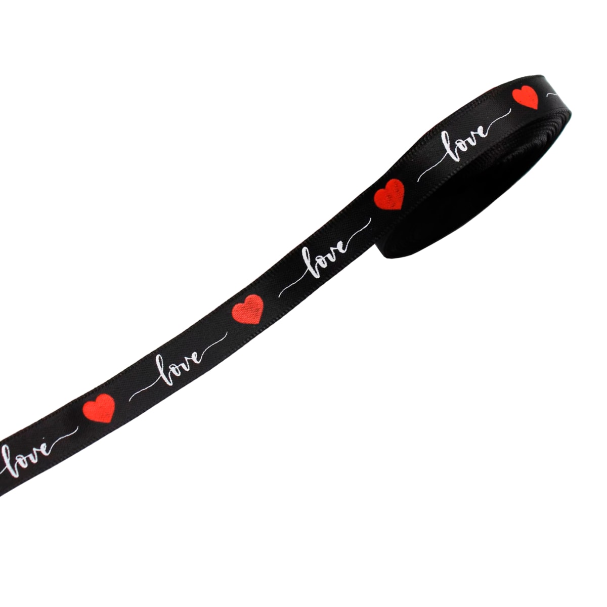 Cinta de Tela para Lazo Love Negro 5 Mts.2